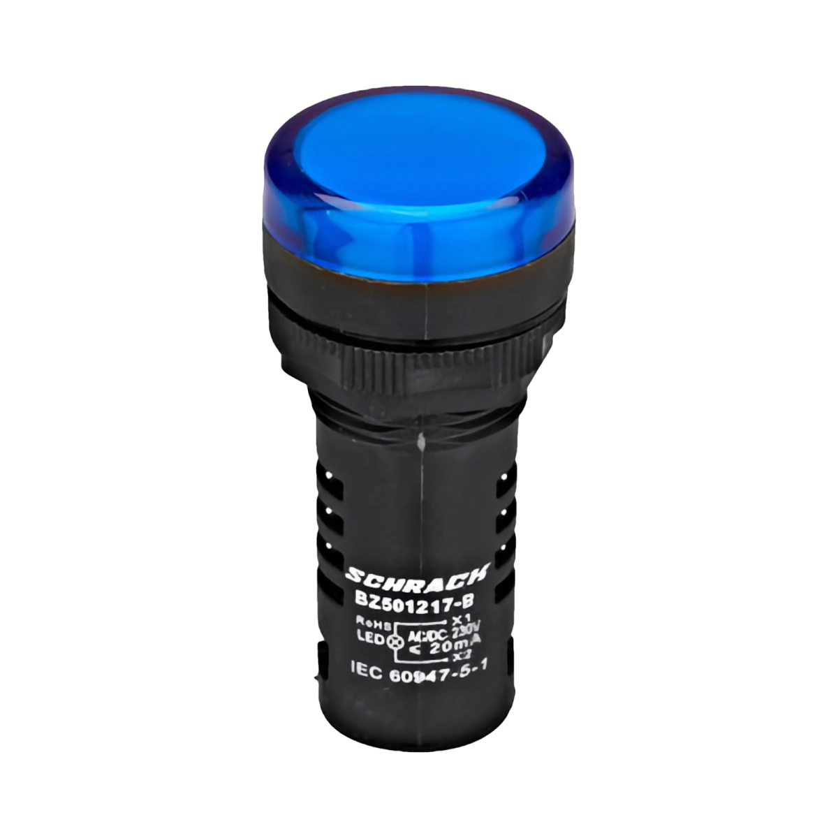 Tablouri electrice, disjunctoare si sigurante - LAMPA DE SEMNALIZARE CU LED, MONOBLOC, 230V-AC/DC, ALBASTRU
