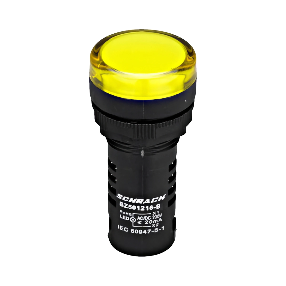 Tablouri electrice, disjunctoare si sigurante - LAMPA DE SEMNALIZARE CU LED, MONOBLOC, 230V-AC/DC, GALBEN