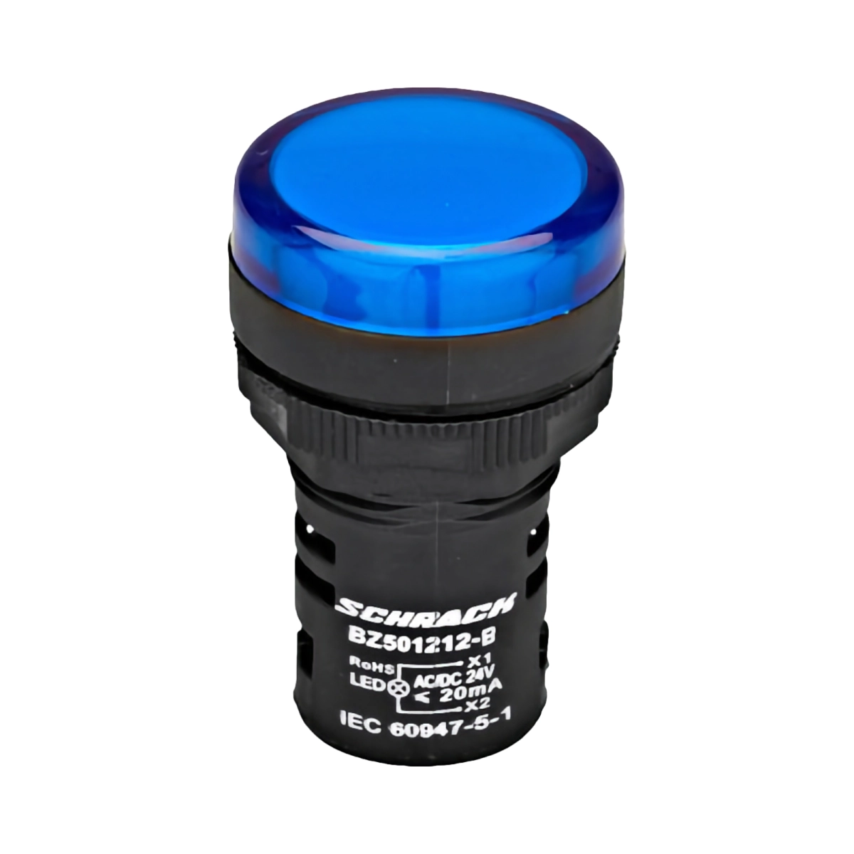 Tablouri electrice, disjunctoare si sigurante - LAMPA DE SEMNALIZARE CU LED, MONOBLOC, 24V-AC/DC, ALBASTRU