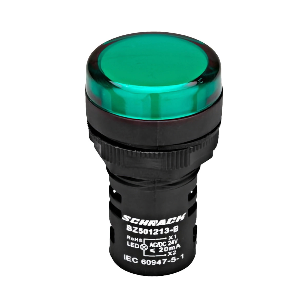 Tablouri electrice, disjunctoare si sigurante - LAMPA DE SEMNALIZARE CU LED, MONOBLOC, 24V-AC/DC, VERDE