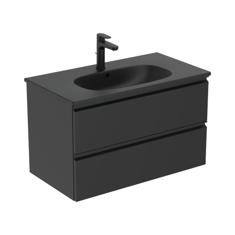 Lavoar 80 cm TESI pentru montaj pe mobilier negru mat Ideal Standard [4]