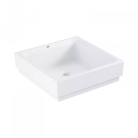 Lavoare si piedestale - Lavoar Grohe Cube Ceramic, pe blat, preaplin, 400 x 400, PureGuard, alb