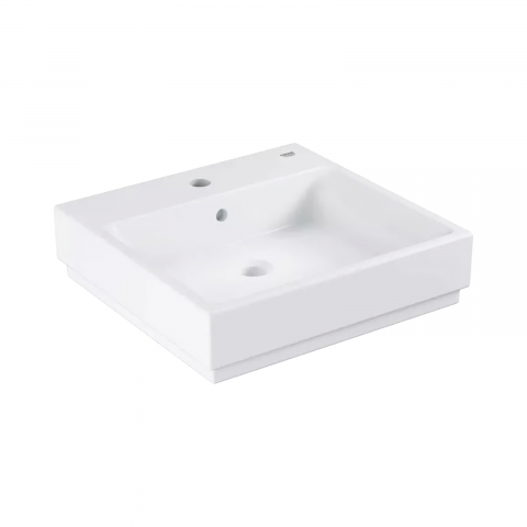 Lavoare si piedestale - Lavoar Grohe Cube Ceramic, pe blat, preaplin, 500 x 490, PureGuard, alb