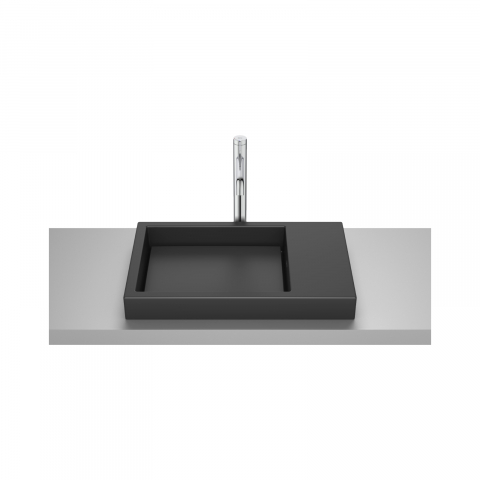 Lavoare incastrate si sub blat - Lavoar incastrat din portelan Skyline Horizon 60 cm negru mat Roca