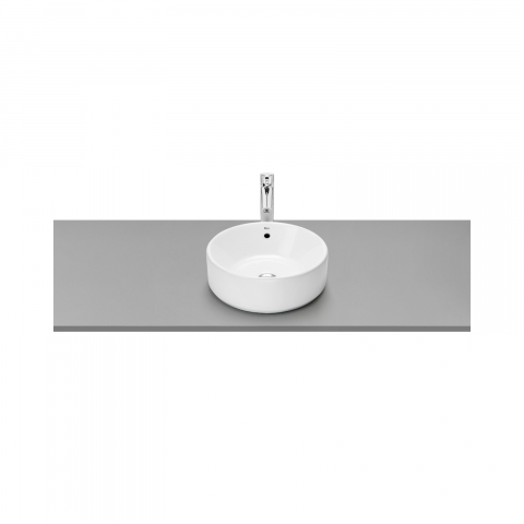 Lavoare si piedestale - Lavoar pe blat din portelan The Gap rotund 390 x 390 mm alb Roca