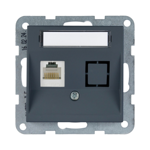 Prize date, telefon - Mecanism priza CAT6 cu eticheta Karre Plus 55 Soft Touch Night