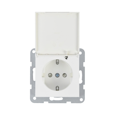 Prize - Mecanism priza Schuko cu capac, protectie pentru copii si sistem Quick Connect Karre Plus 55 Seashell