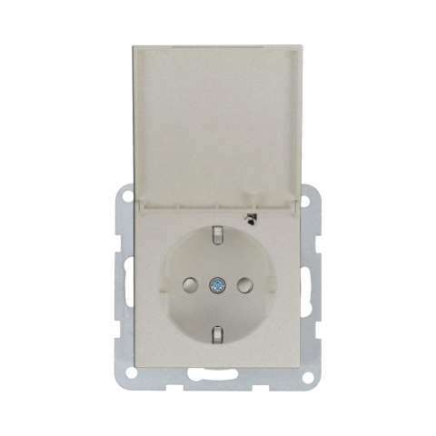 Prize - Mecanism priza Schuko cu capac, protectie pentru copii si sistem Quick Connect Karre Plus 55 Bronz