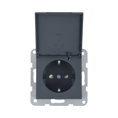 Prize - Mecanism priza Schuko cu capac, protectie pentru copii si sistem Quick Connect Karre Plus 55 Soft Touch Night