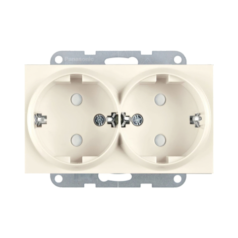 Prize electrice - Mecanism priza Schuko dubla cu protectie pentru copii Karre Plus 55 Bej