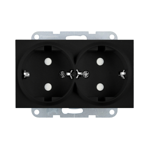 Prize electrice - Mecanism priza Schuko dubla cu protectie pentru copii Karre Plus 55 Negru