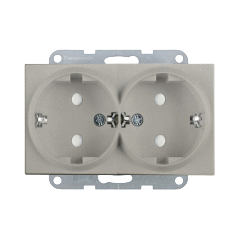 Prize electrice - Mecanism priza Schuko dubla cu protectie pentru copii Karre Plus 55 Bronz