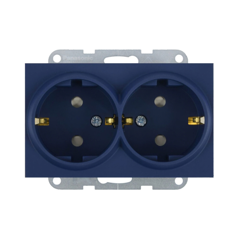 Prize electrice - Mecanism priza Schuko dubla cu protectie pentru copii Karre Plus 55 Soft Touch Ocean