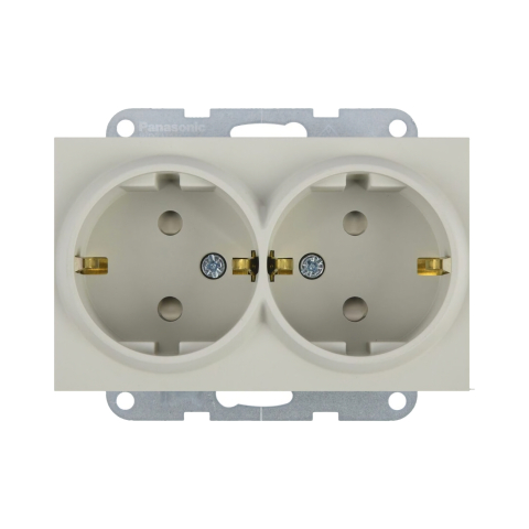 Prize electrice - Mecanism priza Schuko dubla cu protectie pentru copii Karre Plus 55 Soft Touch Sandstone