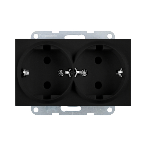 Prize electrice - Mecanism priza Schuko dubla Karre Plus 55 Negru