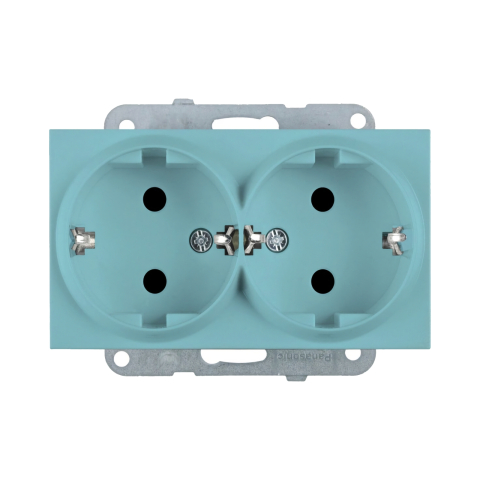 Prize electrice - Mecanism priza Schuko dubla Karre Plus 55 Soft Touch Turcoaz