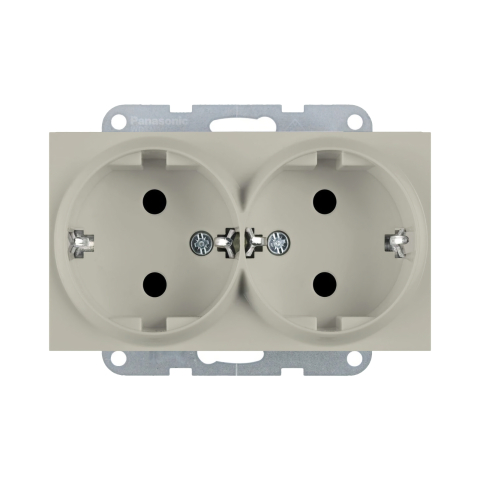 Prize electrice - Mecanism priza Schuko dubla Karre Plus 55 Soft Touch Sandstone