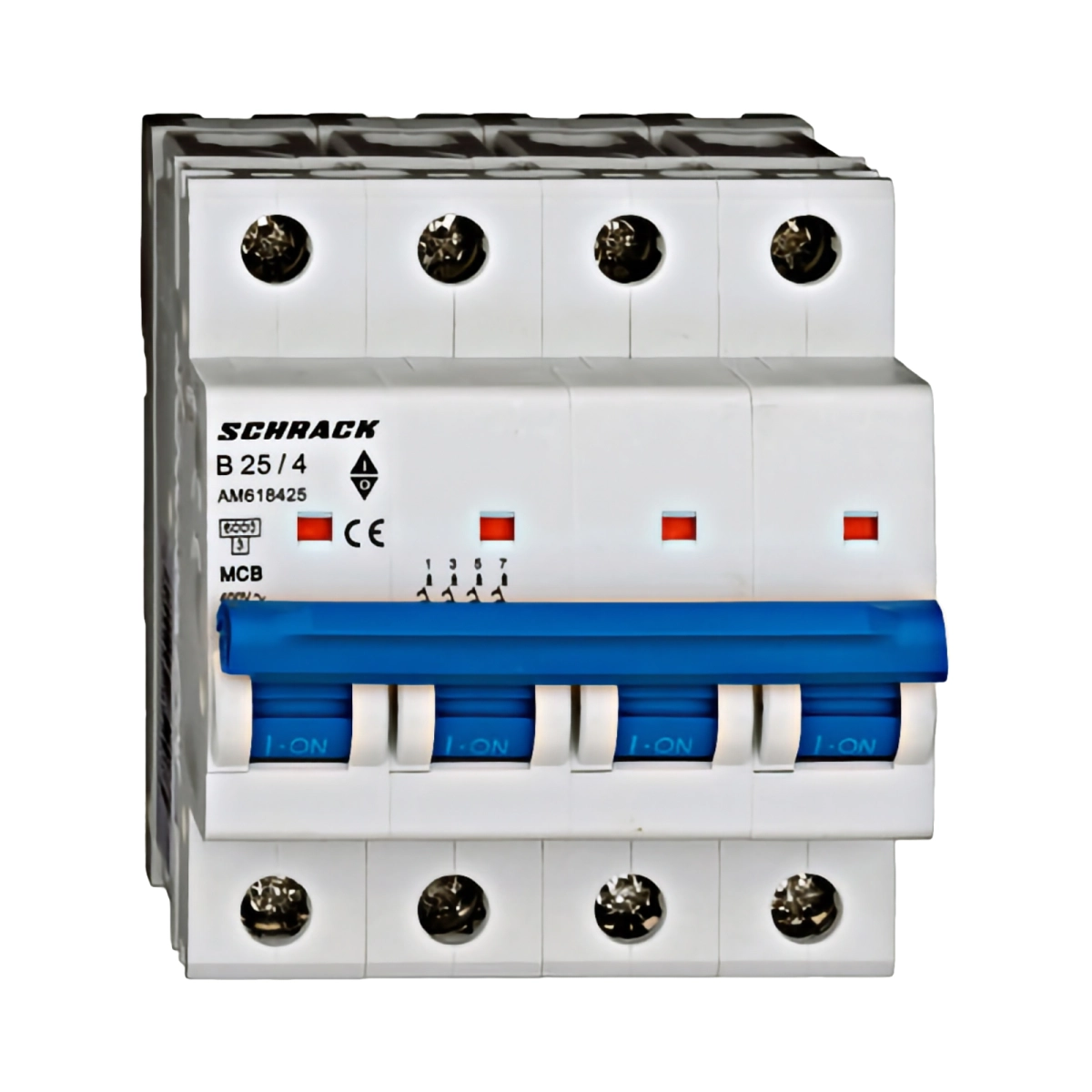 Tablouri electrice, disjunctoare si sigurante - MINIATURE CIRCUIT BREAKER (MCB) AMPARO 6KA, B 25A, 4-POLE