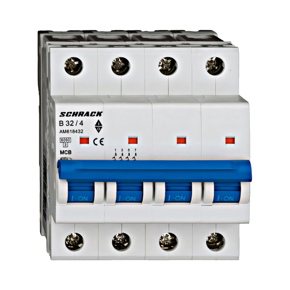 Tablouri electrice, disjunctoare si sigurante - MINIATURE CIRCUIT BREAKER (MCB) AMPARO 6KA, B 32A, 4-POLE