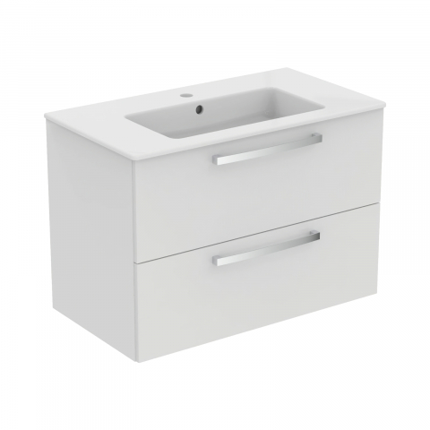 Mobilier TEMPO 800 mm suspendat 2 sertare alb lucios Ideal Standard [3]