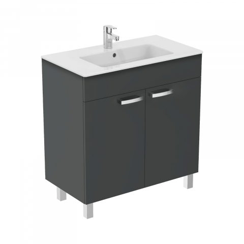 Mobilier de baie - Mobilier TEMPO stativ 2 usi 80 0mm gri lucios Ideal Standard
