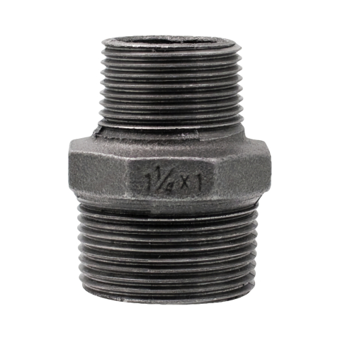 Tevi, fitinguri si accesorii pentru instalatii gaz - Niplu redus negru 1.1/4 x 1" filet exterior Klass