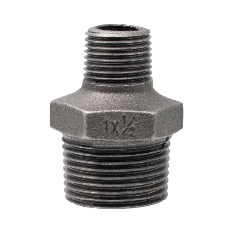 Fitinguri negre - Niplu redus negru 1 x 1/2" filet exterior Klass
