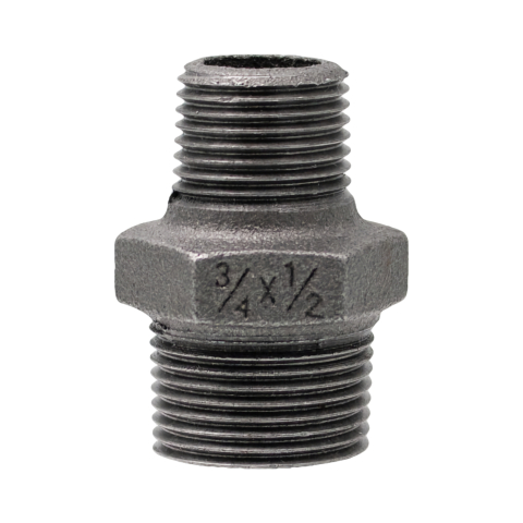 Fitinguri negre - Niplu redus negru 3/4" x 1/2" filet exterior Klass