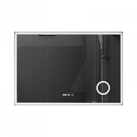 Oglinzi cu iluminare led si functii speciale - Oglina de baie Atlantis, iluminare led 3 culori, 120 x 80 cm, functie dezaburire, intrerupator touch si ceas Belform