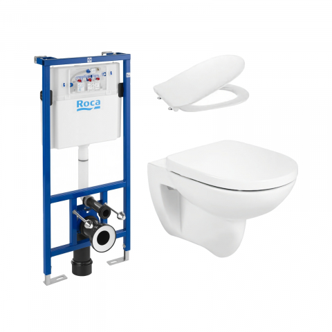 Pachete avantajoase toalete si bideuri - Pachet 5 bucati WC Debba Round suspendat Rimless Roca