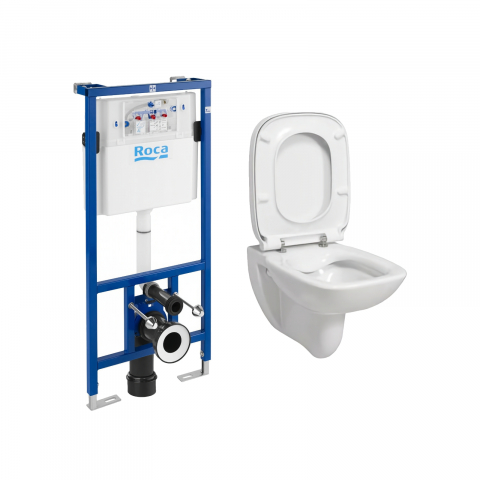 Pachete avantajoase toalete si bideuri - Pachet 5 bucati WC Debba Square suspendat Rimless Roca