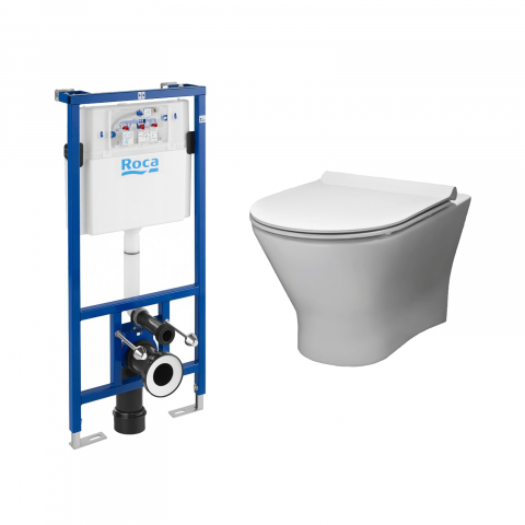 Pachete avantajoase toalete si bideuri - Pachet 5 bucati WC Nexo suspendat Rimless Roca