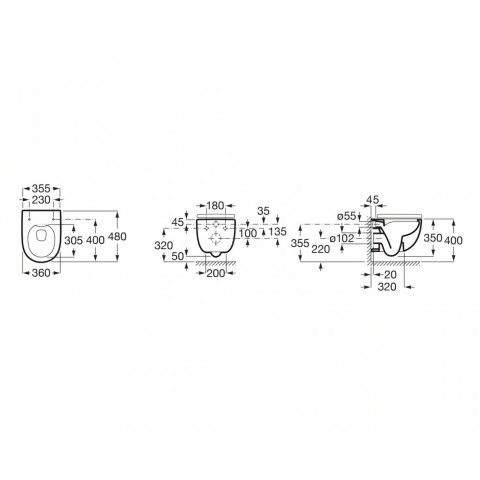 Pachet 5 bucati WC Meridian Round Rimless prinderi complet ascunse Roca [6]