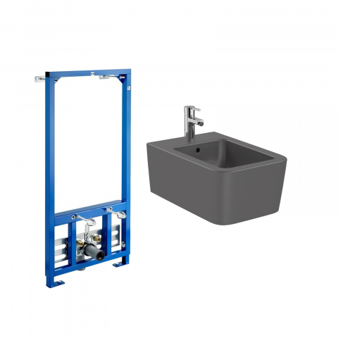 Pachete avantajoase toalete si bideuri - Pachet bideu suspendat onyx Inspira Square Roca
