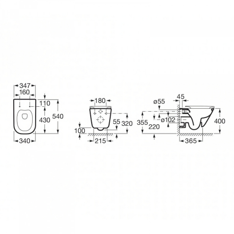 Pachet WC The Gap Square Rimless prinderi complet ascunse Roca [6]