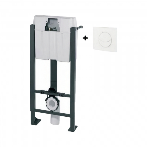 Rezervoare si mecanisme WC - Rezervor incastrat Imageo placa alba Smile WIRQUIN