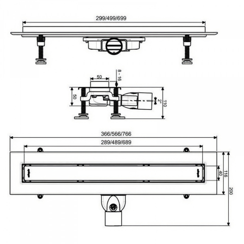 Rigola de dus Slim 700 mm Venisio Slim WIRQUIN [4]