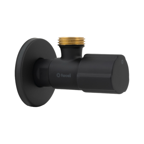 Robineti apa - Robinet coltar negru Premium 1/2" x 1/2" Tucai