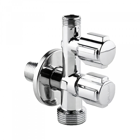 Robineti apa - Robinet coltar cromat 1/2” x 3/8” x 3/4” Eko Duo Valvex