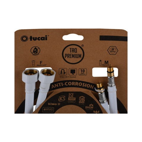 Set 2 racorduri apa mono Premium L15.5 x 400 mm alb Tucai [1]