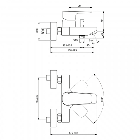 Set cada cu bara CERAPLAN III promo 3 in 1 (BC560AA, B0718AA si B2621AA) Ideal Standard [4]