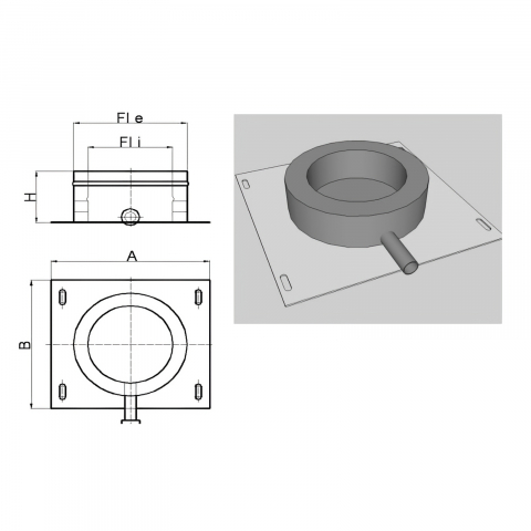 Set mecanism WC pneumatic Buton unic si flotor lateral [1]