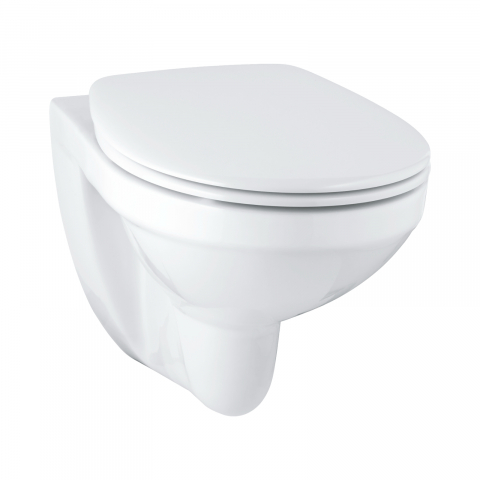Set vas wc suspendat Grohe Bau Ceramic 53 x 37 cm si capac cu inchidere normala, alb [1]