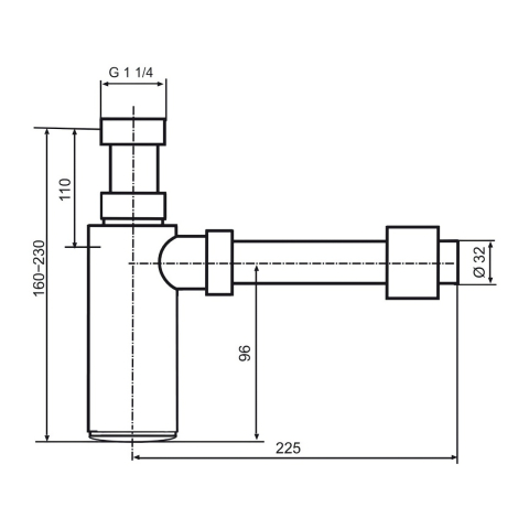 Sifon pentru lavoar 607 G11 cromat Roca [1]