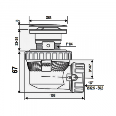 Sifon lavoar Nano Quick-Clack auriu membrana antimiros WIRQUIN [1]