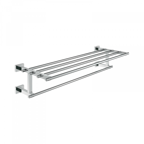 Suporturi si inele pentru prosoape de baie - Suport prosop multiplu Grohe Essentials Cube, 60 cm, crom