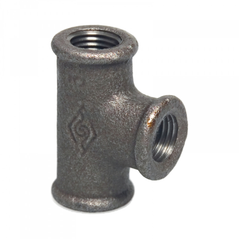 Tevi, fitinguri si accesorii pentru instalatii gaz - Teu 90 grade negru 1/2" filet interior