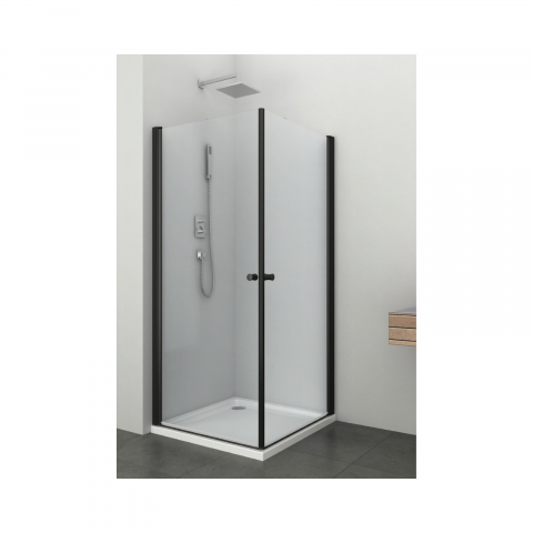 Paravan dus - Usa batanta Black Brava 75-77 x 195 cm Sanotechnik