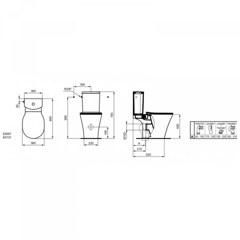 Vas de toaleta AQUABLADE evacuare laterala CONNECT AIR Ideal Standard [5]
