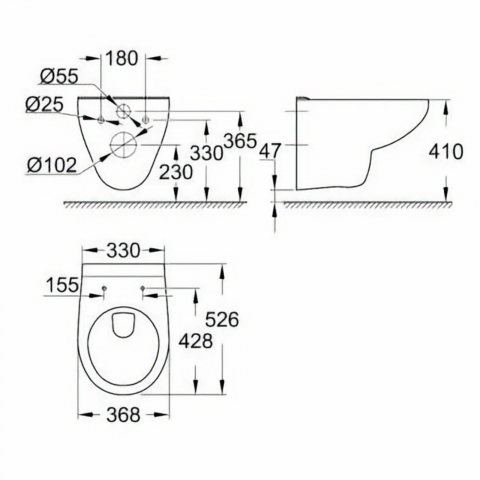Vas wc suspendat Grohe Bau Ceramic 53x37 cm [1]